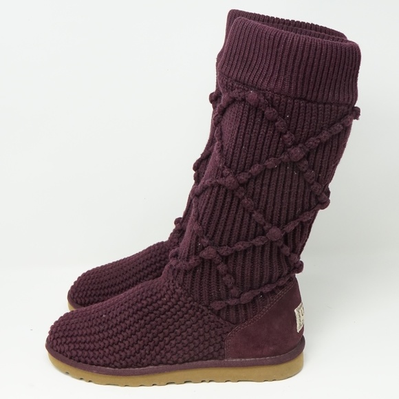 UGG Shoes - UGG Brown Classic Argyle Knit Boot 8